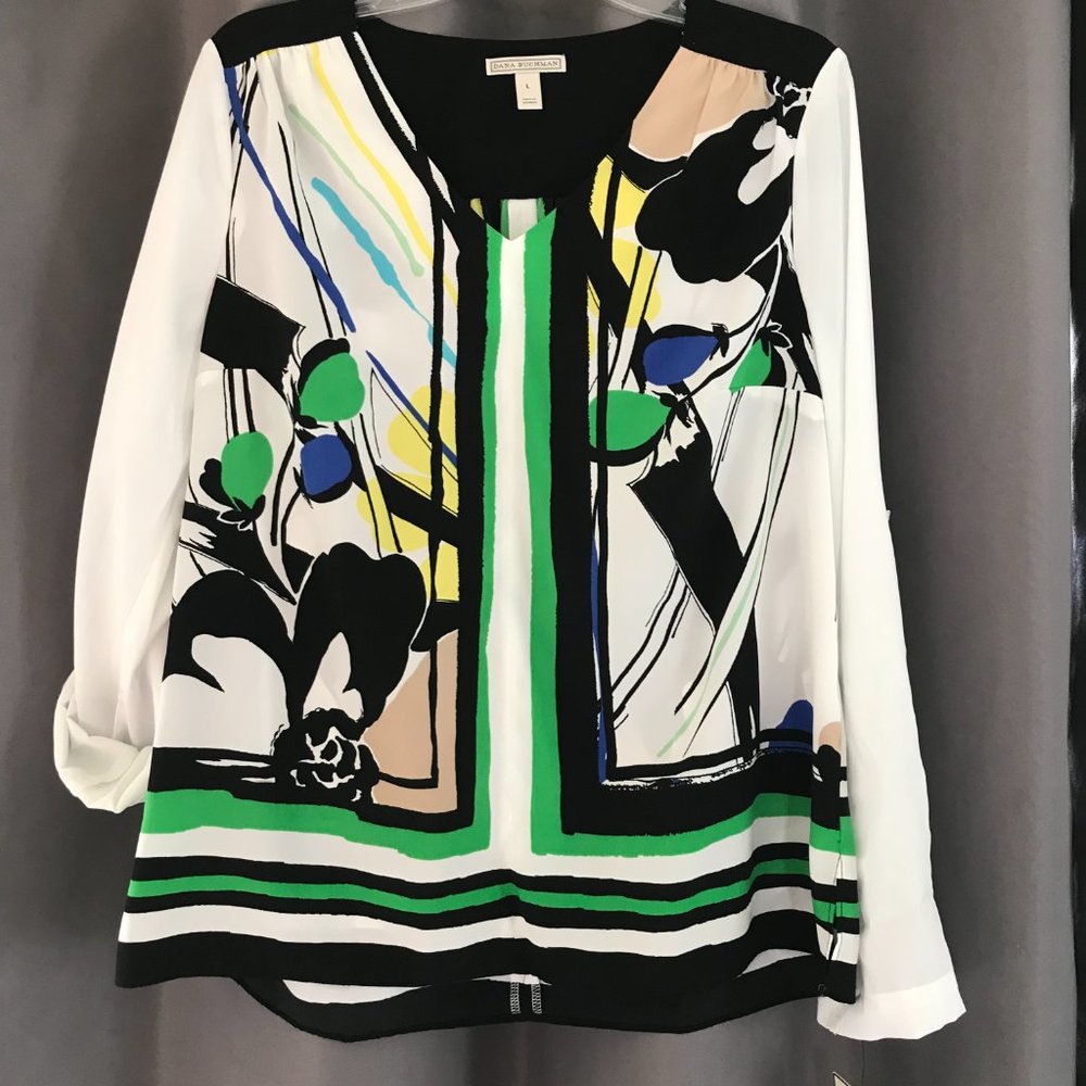 Dana Buchman Roll-Tab Blouse